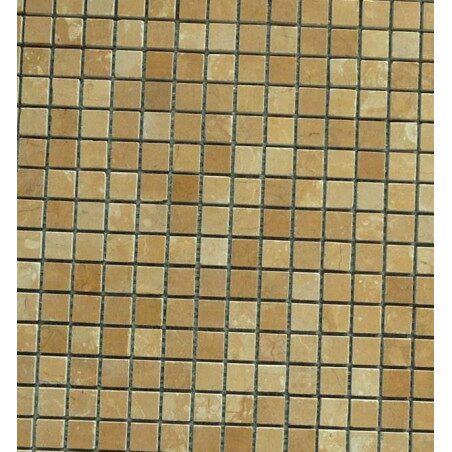 Brun ocre brillant mosaïque 1.5 cm marbre plaque de 36 carreaux