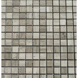 Gris clair strié brillant mosaïque 1.5 cm marbre plaque de 36 carreaux