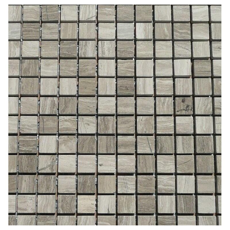 Gris clair strié brillant mosaïque 1.5 cm marbre plaque de 36 carreaux