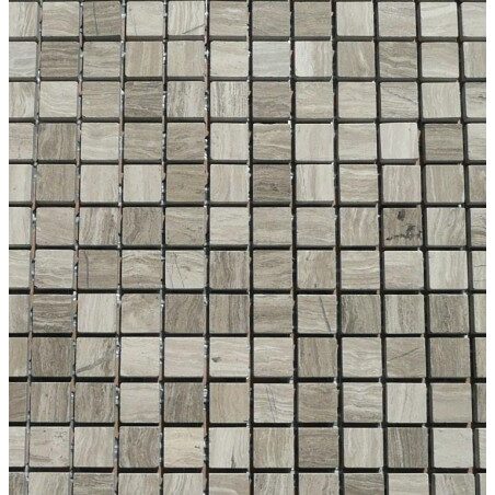 Gris clair strié brillant mosaïque 1.5 cm marbre plaque de 36 carreaux