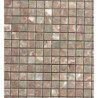 Rose brun gris brillant mosaïque 1.5 cm marbre plaque de 36 carreaux