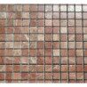 Rouge nuagé brillant mosaïque 1.5 cm marbre plaque de 36 carreaux