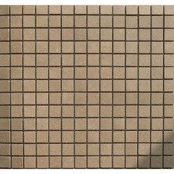 Brun châtaigne moucheté couleur lin mosaïque 2 cm grès antique par plaque 30.4 cm