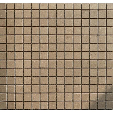 Brun châtaigne moucheté couleur lin mosaïque 2 cm grès antique par plaque 30.4 cm