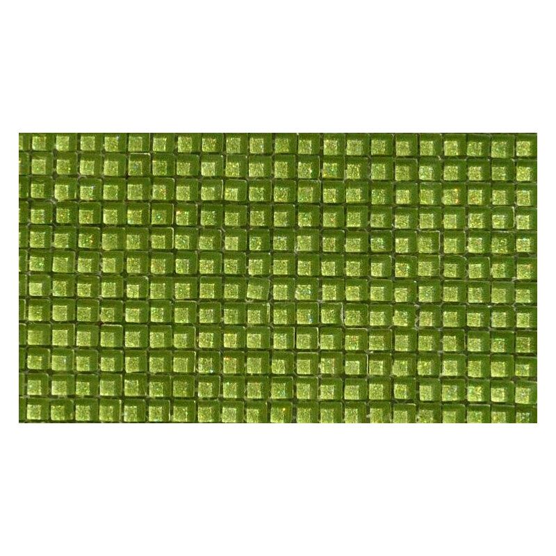 Vert acidulé paillette - glitter micro mosaïque vetrocristal par 64 carreaux